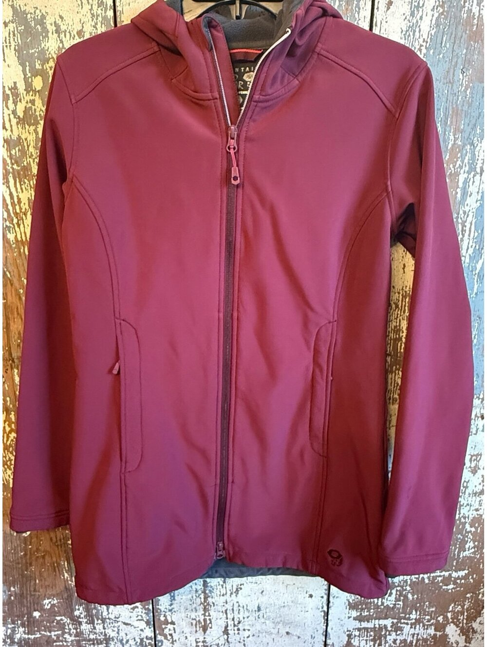Women’s mountain Hardwear Women's Burgundy Softshell Hooded Jacket size small
